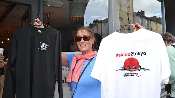 Karen Connolly from Ballydehob was helping out at Skibbereen Rowing Club’s pop-up shop. (Photo: Anne Minihane)