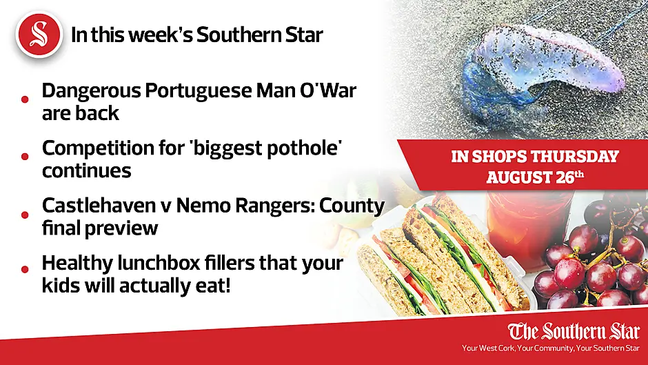 In this week's Southern Star: Portuguese Man O'War are back, competition for 'biggest pothole' continues & Castlehaven v Nemo Rangers: county final preview Image