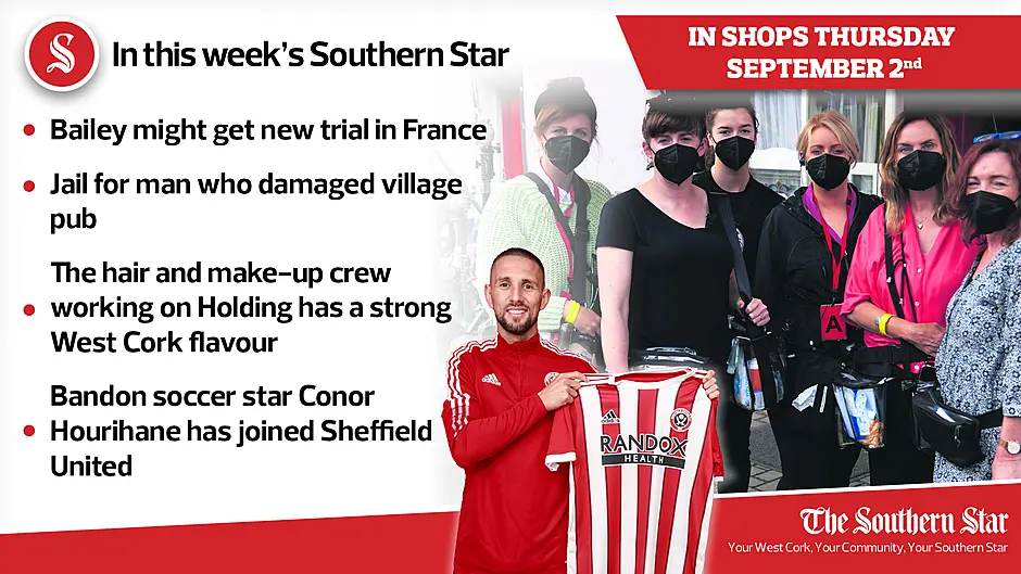 In this week's Southern Star: Bailey might get new trial in France, jail for man who damaged village pub & Bandon soccer star Conor Hourihane has joined Sheffield United Image