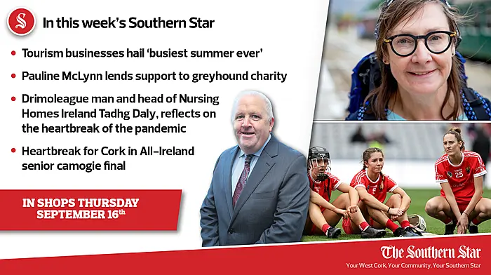 In this week's Southern Star: Tourism businesses hail 'busiest summer ever', Pauline McLynn lends support to greyhound charity & heartbreak for Cork in All-Ireland senior camogie final Image