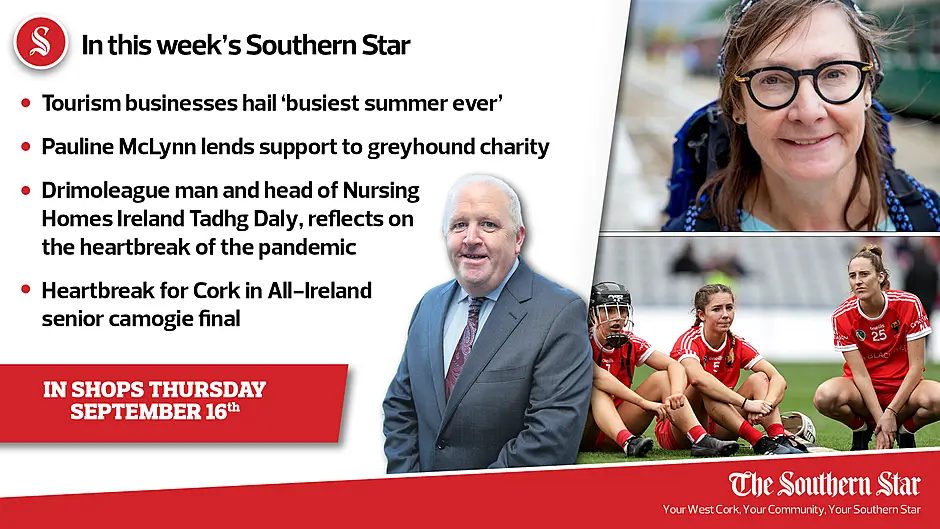 In this week's Southern Star: Tourism businesses hail 'busiest summer ever', Pauline McLynn lends support to greyhound charity & heartbreak for Cork in All-Ireland senior camogie final Image