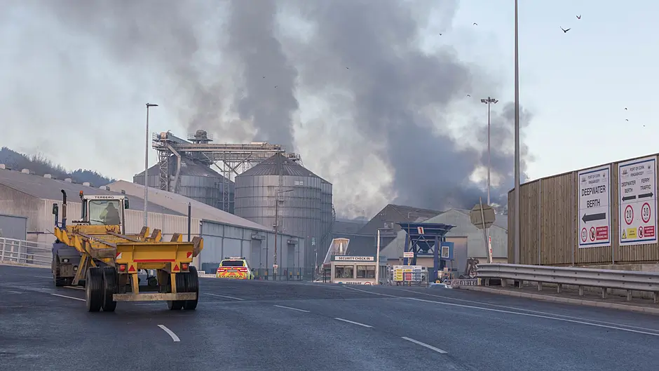 Major fire at Cork Port as area is evacuated Image