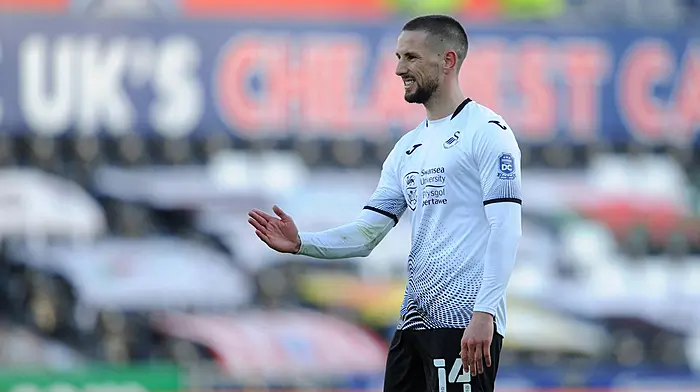 WATCH: Conor Hourihane scored his first goal for Swansea City to rescue a draw Image