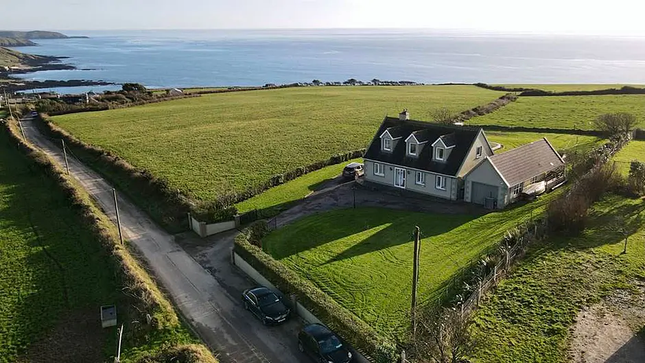 The property is located in a spectacular cliff-top location near some of West Cork’s finest beaches. It’s got a nifty home office, below right, and fast internet speeds.