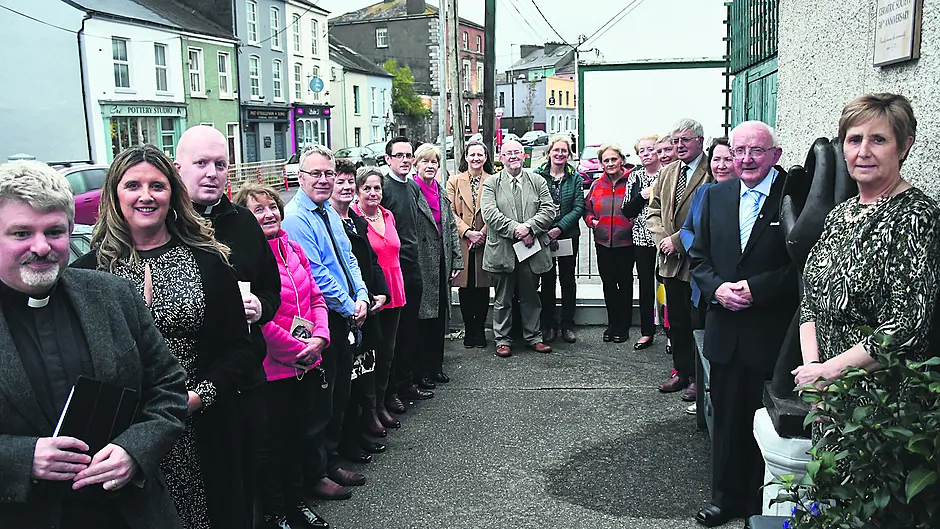Skibbereen Geriatric Society recently celebrated its 50th anniversary with the launch of its book on the society’s activities over the last half century. Included in the photo with founding member Noel Cotter were Linda Shannon, chairperson; Michael Dwyer, vice-chairperson and members of the committee.									                    (Photo: Anne Minihane)