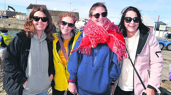 Myrtleville Swimmers Trudy Dwyer, Noreen Desmond, Mags Austin and Ann Ryan at the Baltimore 2.2 km Lousy Rocks Swim.