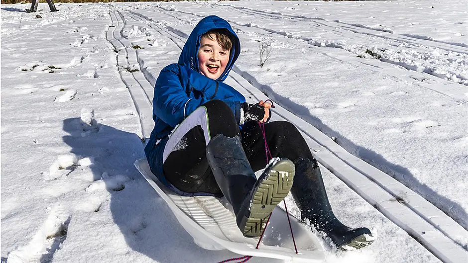 Jesse Dale enjoying the snow in Ballingeary