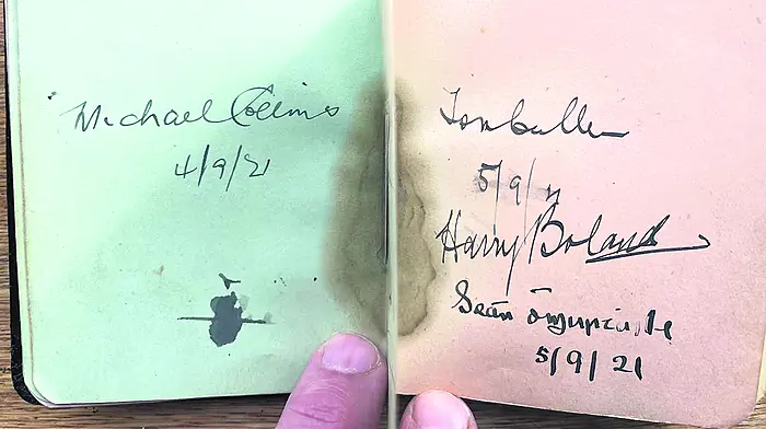 Rare autograph book on display in Michael Collins Centre Image