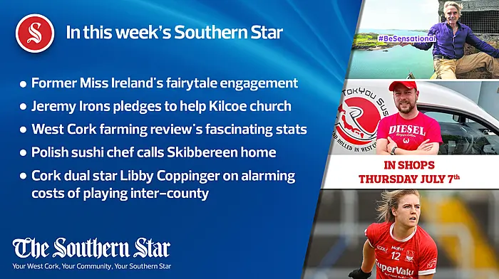 In this week's Southern Star: Former Miss Ireland's fairytale engagement, Jeremy Irons pledges to help Kilcoe church, Polish sushi chef calls Skibbereen home Image