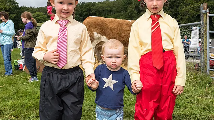 Dunmanway, Cork, Ireland. 03rd July, 2022. Rebecca, Joe and Stephanie Fleming from Barryroe at the annual agricultural show in Dunmanway, Co. Cork.  - Picture David Creedon