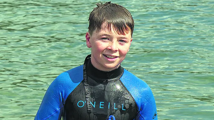 Alex O’ Donovan (12) was the youngest swimmer 
completing the swim event for Union Hall RNLI. 
(Photo: Andrew Harris)
