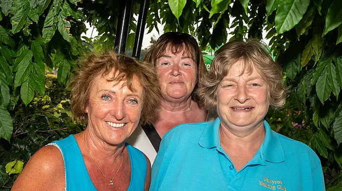 Noreen Fleming, Jackie Kelly and Bridget Deasy, Barryroe Walking Club, at the walk & cycle rally in Coppeen, organised by the Castletown Fundraising Group who have been supporting Enable Ireland for over 40 years (Photo: John Allen)
