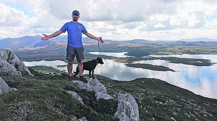 One Clon man and his dog Image