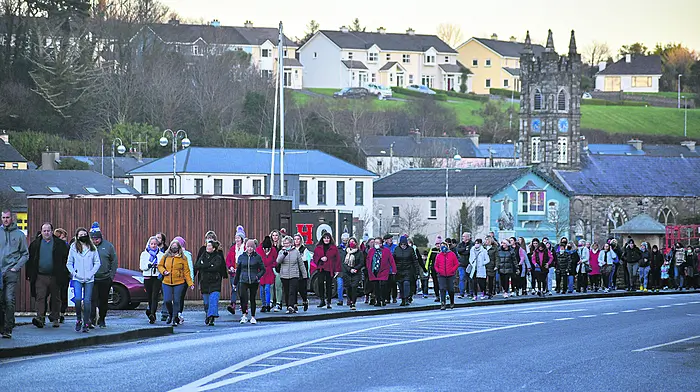 The large crowd at Bantry’s vigil and walk in memory of Ashling. (Photo: Karlis Dzjamko)