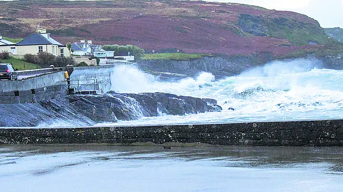 The beach and rocks at Tragumna felt the force of Storm Eunice last week.			                         (Photo: Andrew Harris)
