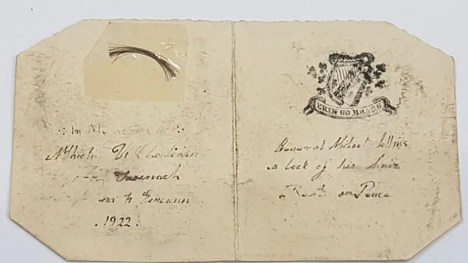 Controversial Collins’ hair sells for €21,000 Image
