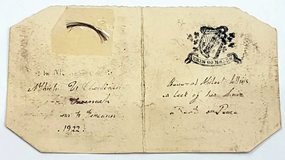 Chance to own a lock of Michael Collins’ hair Image
