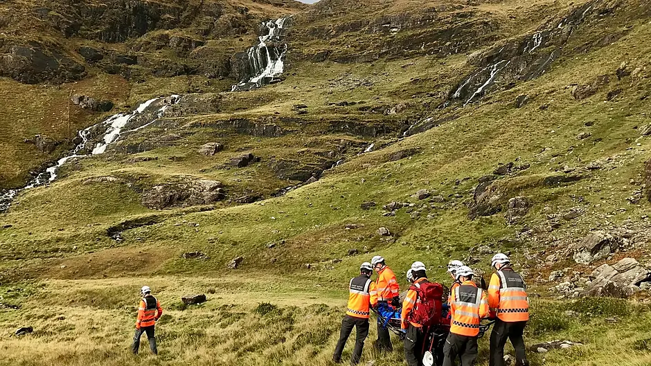 Injured walker assisted by Castletownbere Coast Guard Image
