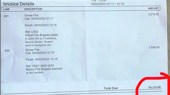 Ballydehob man gets €6k bill for 999 gorse fire call Image