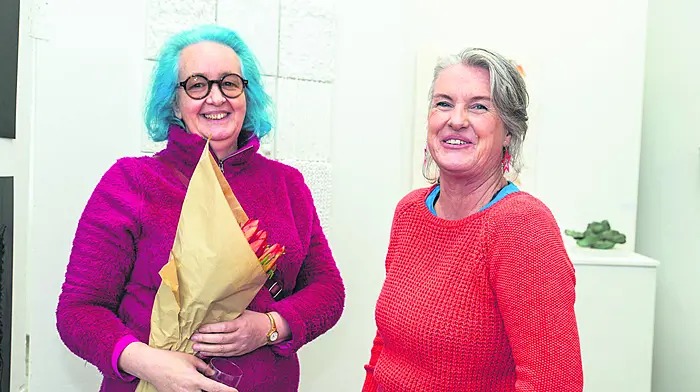 Sarah Iremonger and Éidín Griffin from Kinsale at ‘Aurora’, the final year art exhibition for Level 5 and Level 6 art students from Kinsale Campus.  (Photos: John Allen)