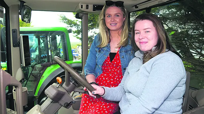 Taking part in a fundraising tractor run in Lisavaird were Aoife and Cáit Healy from Clonakilty.      (Photo: Denis Boyle)