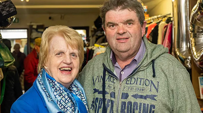 Tar Isteach co-founders Rose Kelly and Seamus O'Sullivan at the shop’s anniversary celebrations. (Photo: Andy Gibson)