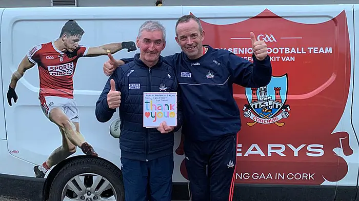 Innishannon man Mick Curtin honoured for his 30 years of service to Cork senior football team Image