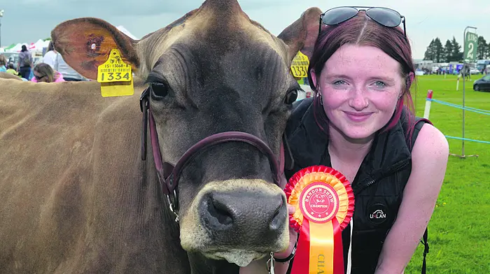 Stephanie Stanley from Bandon with Oreo, the champion female Belgian Blue (Photo: Denis Boyle)