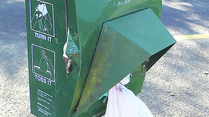 Poo bag units vandalised again Image