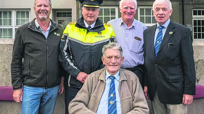 Also at the event were Chief Supt Vincent O'Sullivan with retired gardaí Jim Lawton, Noel Kevane, Finbarr O'Shea and Liam Ryan (Photo: Andy Gibson)