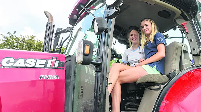 Ella Manning from Innishannon and Mave O'Mahony from Lyre taking part in the Lyre tractor, car, truck and motorcycle run which was in aid of Knockskeagh National School astro turf fundraiser. (Photo: David Patterson)