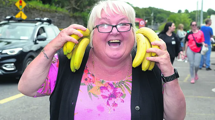 Kim Belcher was running a banana pit stop at the MakeYour Mark On Cancer charity walk from the Viaduct to  Bandon. (Photo: Denis Boyle)