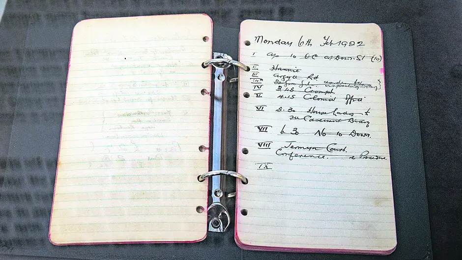 Michael Collins’ diaries on display in Clonakilty Image
