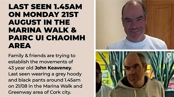 Renewed appeal issued as family concerned for welfare of man missing in Cork Image