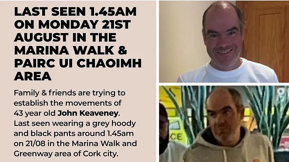 Renewed appeal issued as family concerned for welfare of man missing in Cork Image