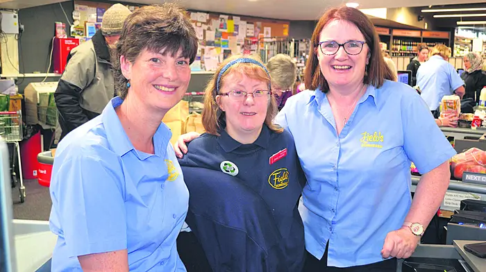 Helen O’Driscoll, Anne Marie Connolly, and Marian Harte members of staff at Fields of Skibbereen, at the official opening of their new shopping experience.(Photo: Anne Minihane)