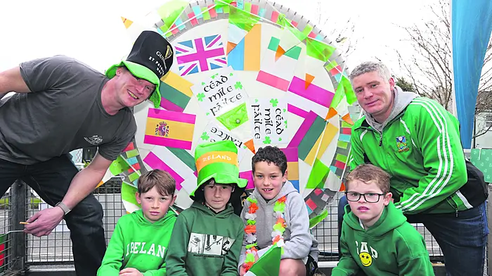 At the parade in Ballydehob were John Barry, Jack Drinan, TJ Barry, Ross, Euan and Donal McSweeney. 							  (Photo: Carlos Benlayo)