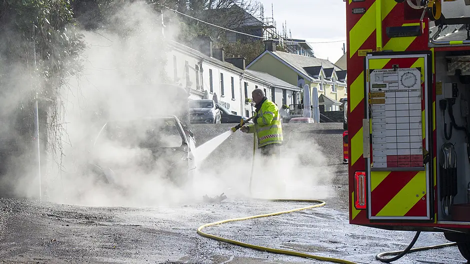 Car fire closes Glandore road Image