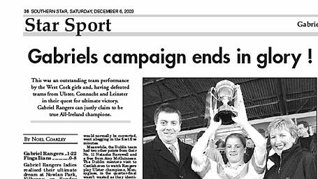 Gabriels to honour club’s ‘03 All-Ireland winners Image