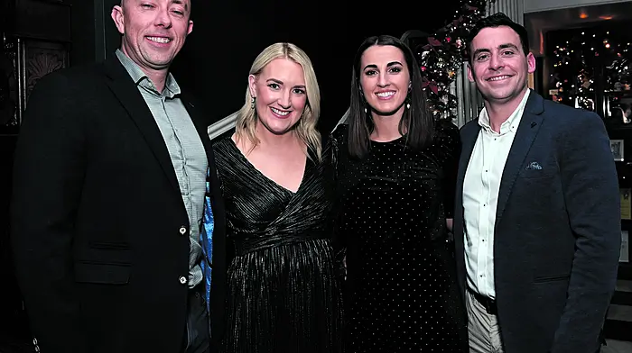 Pictured at the Courtmacsherry RNLI annual dinner dance in the Courtmacsherry Hotel last weekend were Mark John and Lisa Gannon and Emma and John O’Donovan. Photo: Martin Walsh.