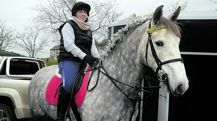 NEWS 3/12/2023 Pictured at the Cheval Ride at Ballinadee Co Cork on Sunday was Nicola Chambers from Ballinspittle on Bouncer. Picture Denis Boyle