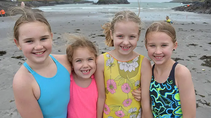 Alysia and Eva Long with Libby and Saoirse Coakley at the Christmas Day Swim organised by Skibbereen Rowing Club at Tragumna beach. (Photo: Anne Minihane)