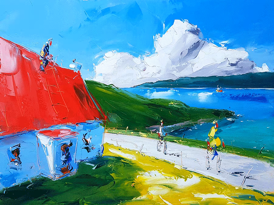 David-Coyne-The-Roofer-oil-on-canvas-18-x-24-inches-in-frame-27-x-33-inches-
