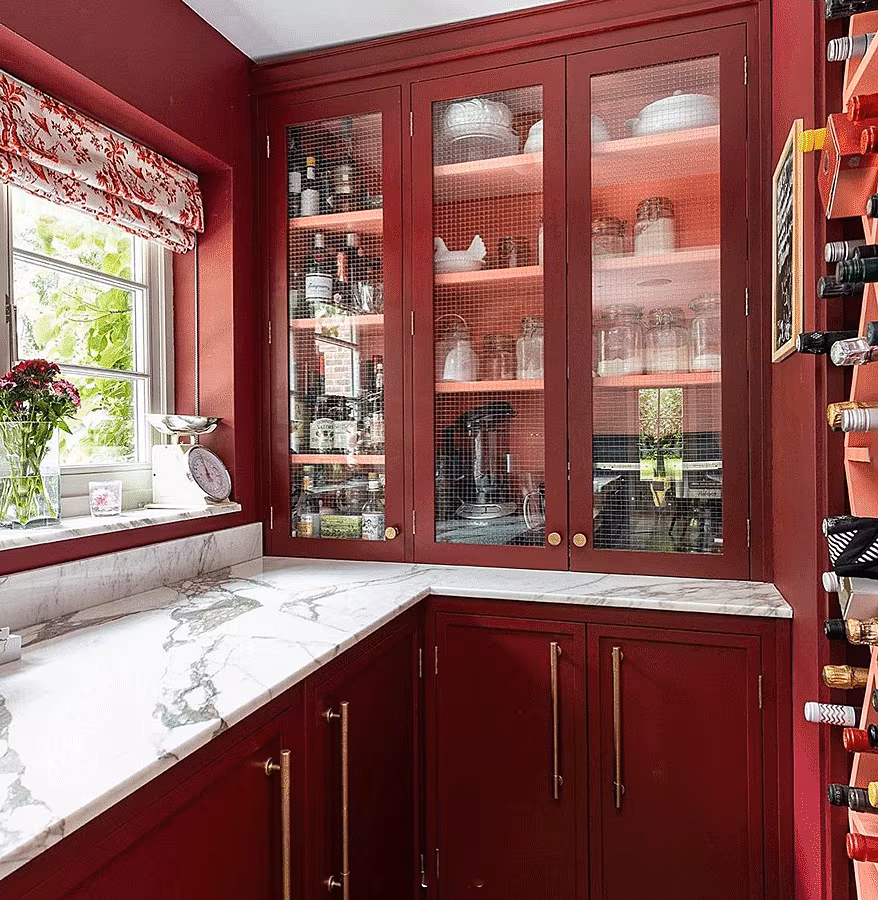 Kitchen---herringbone-red