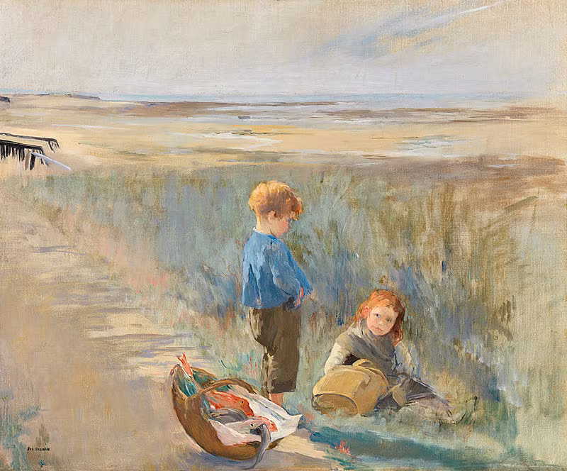 Eva-Gonzale?s,-Children-on-the-Sand-Dunes,-Grandcamp,-1877-78.-National-Gallery-of-Ireland-Collection