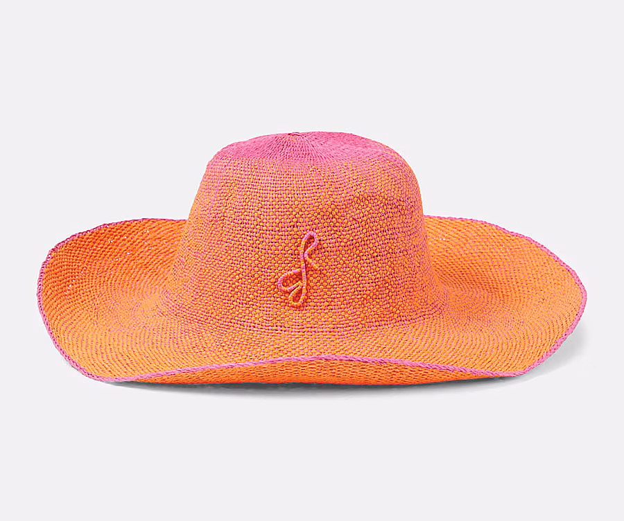 RUSLAN-BAGINSKIY-Monogram-embellished-straw-sunhat-MYTHERESA