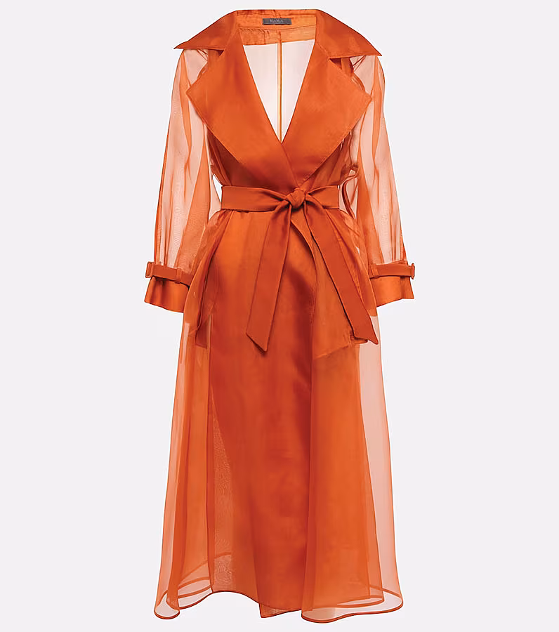 MAX-MARA-Rauche-Belted-Silk-Organza-Trench-Coat-In-Orange-MYTHERESA
