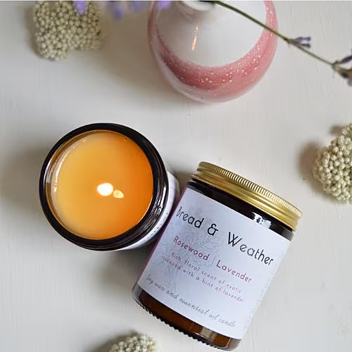 Bread & Weather’s Rosewood & Lavender Soy Candle