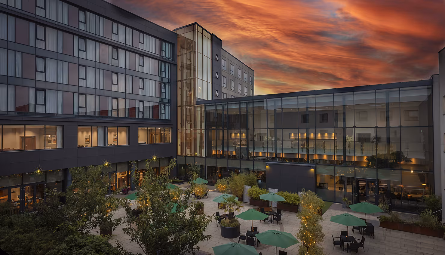 Clayton Whites Courtyard sunset