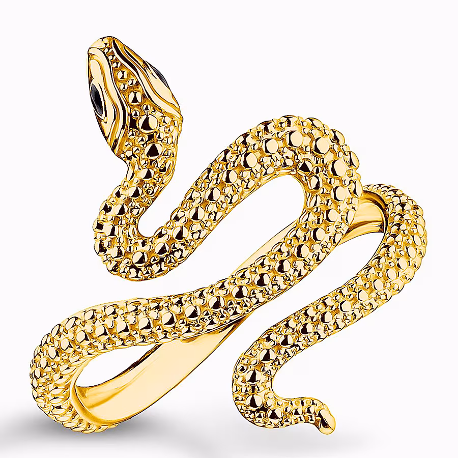 Gold-plated snake ring Tempting Romance